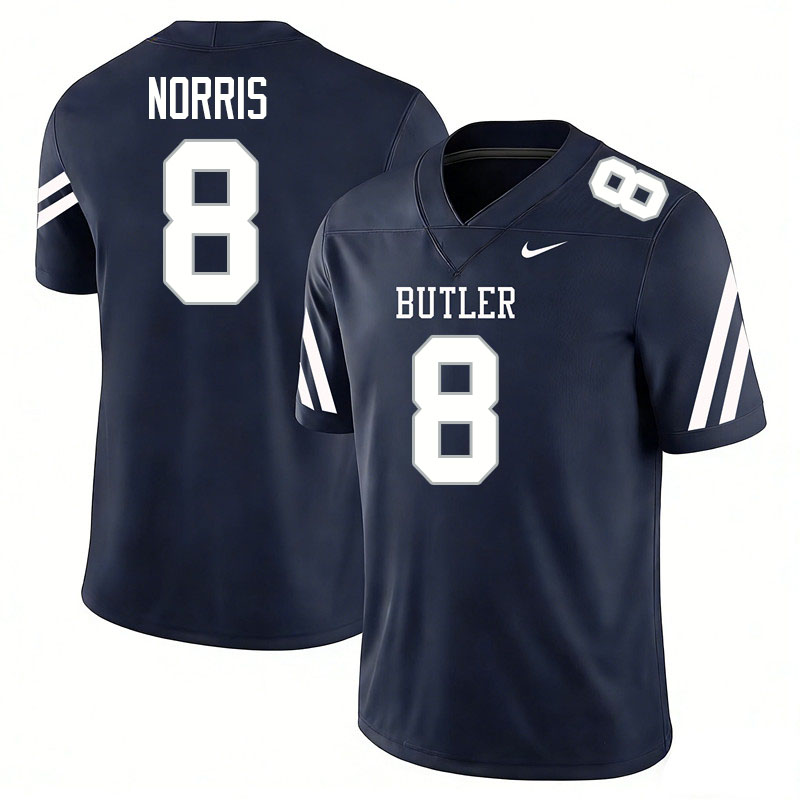 Butler Bulldogs #8 Jayden Norris College Football Jerseys,Uniforms-Navy